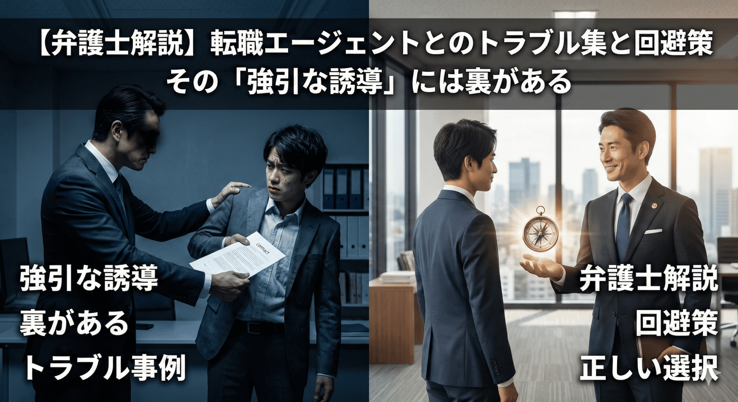 【弁護士解説】転職エージェントとのトラブル集と回避策・強引な誘導の裏側